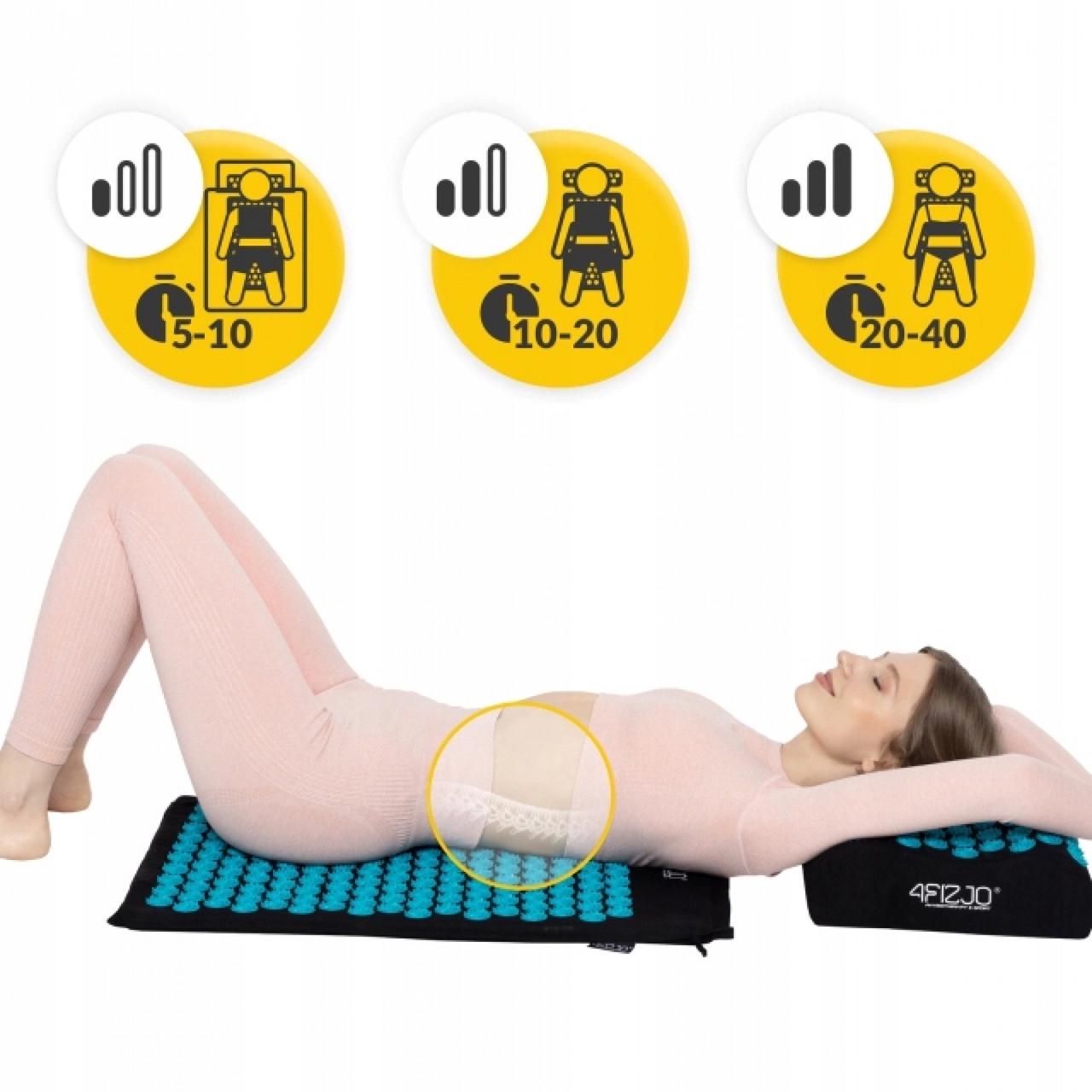 Коврик акупунктурный с подушкой 4fizjo Ergo Mat аппликатор Кузнецова Black/Blue (P-5907739313911) - фото 10 Коврик акупунктурный с подушкой 4fizjo Ergo Mat аппликатор Кузнецова Black/Blue (P-5907739313911) - фото 10