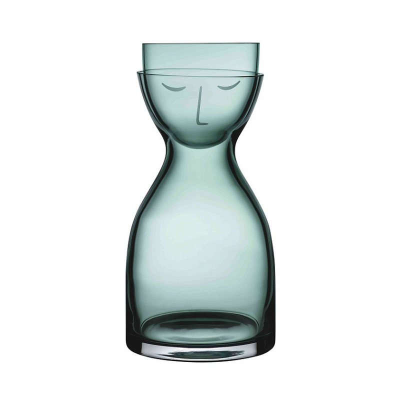 Графин Mr&Mrs Nude Glass хрустальный с чашкой 850 мл Green