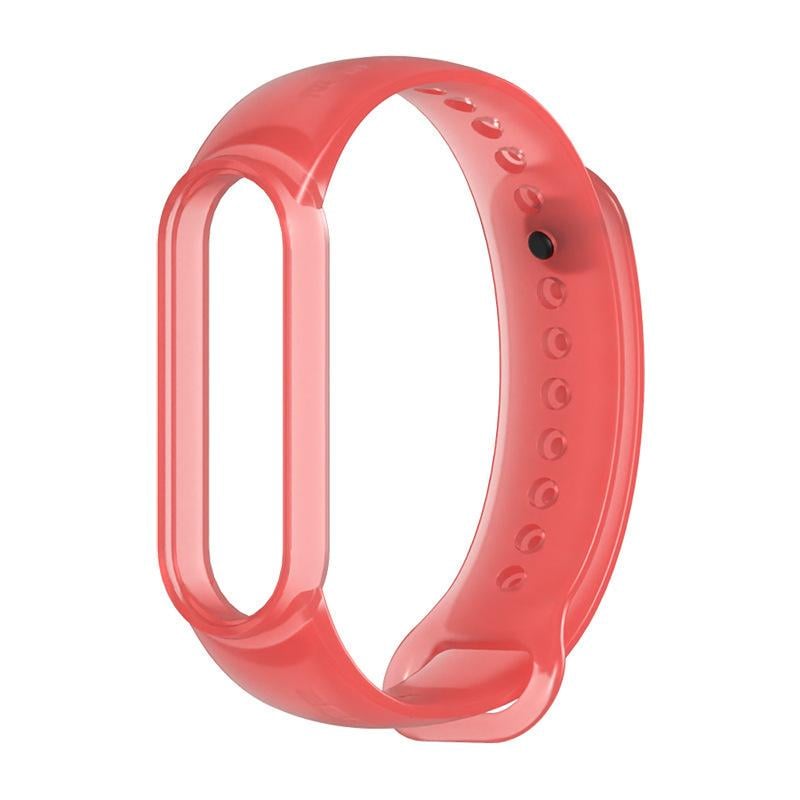 Ремешок для смарт-браслетов MiJobs силиконовый для Xiaomi Mi Band 5/6 Красный полупрозрачный (1434P)