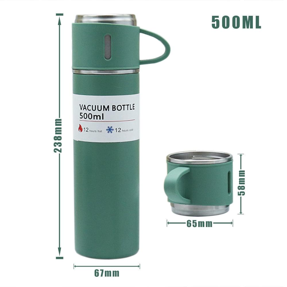 Термос с вакуумной изоляцией и 3 чашками 500 мл Зеленый (OK005754) - фото 4 Термос с вакуумной изоляцией и 3 чашками 500 мл Зеленый (OK005754) - фото 4