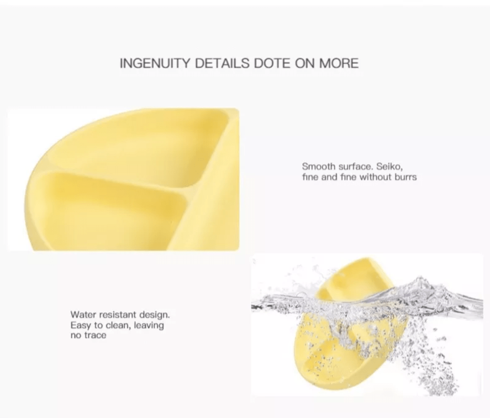 Тарілка силіконова трисекційна Лимонний (10713) - фото 8 Тарілка силіконова трисекційна Лимонний (10713) - фото 8