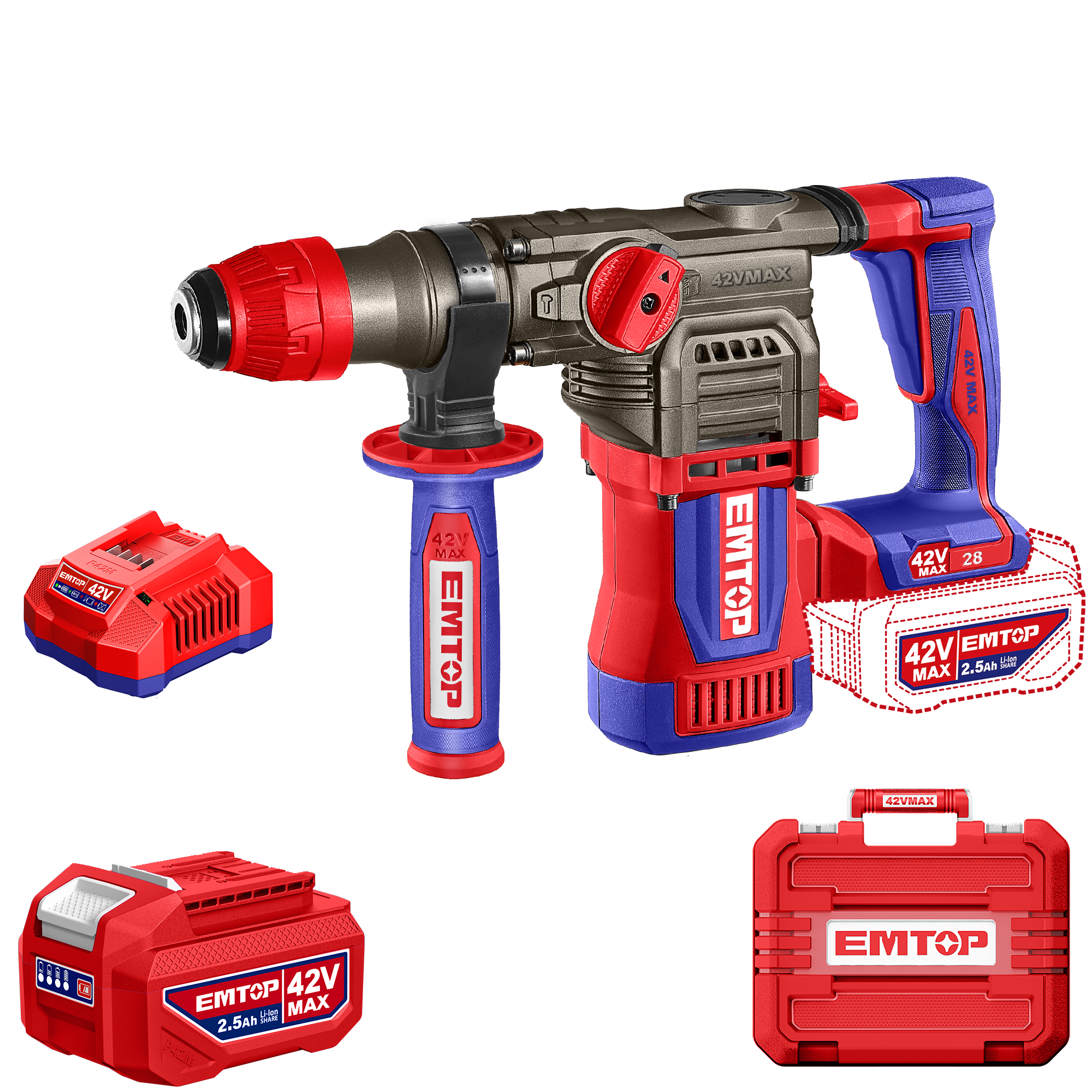 Перфоратор акумуляторний EMTOP ELRH422882