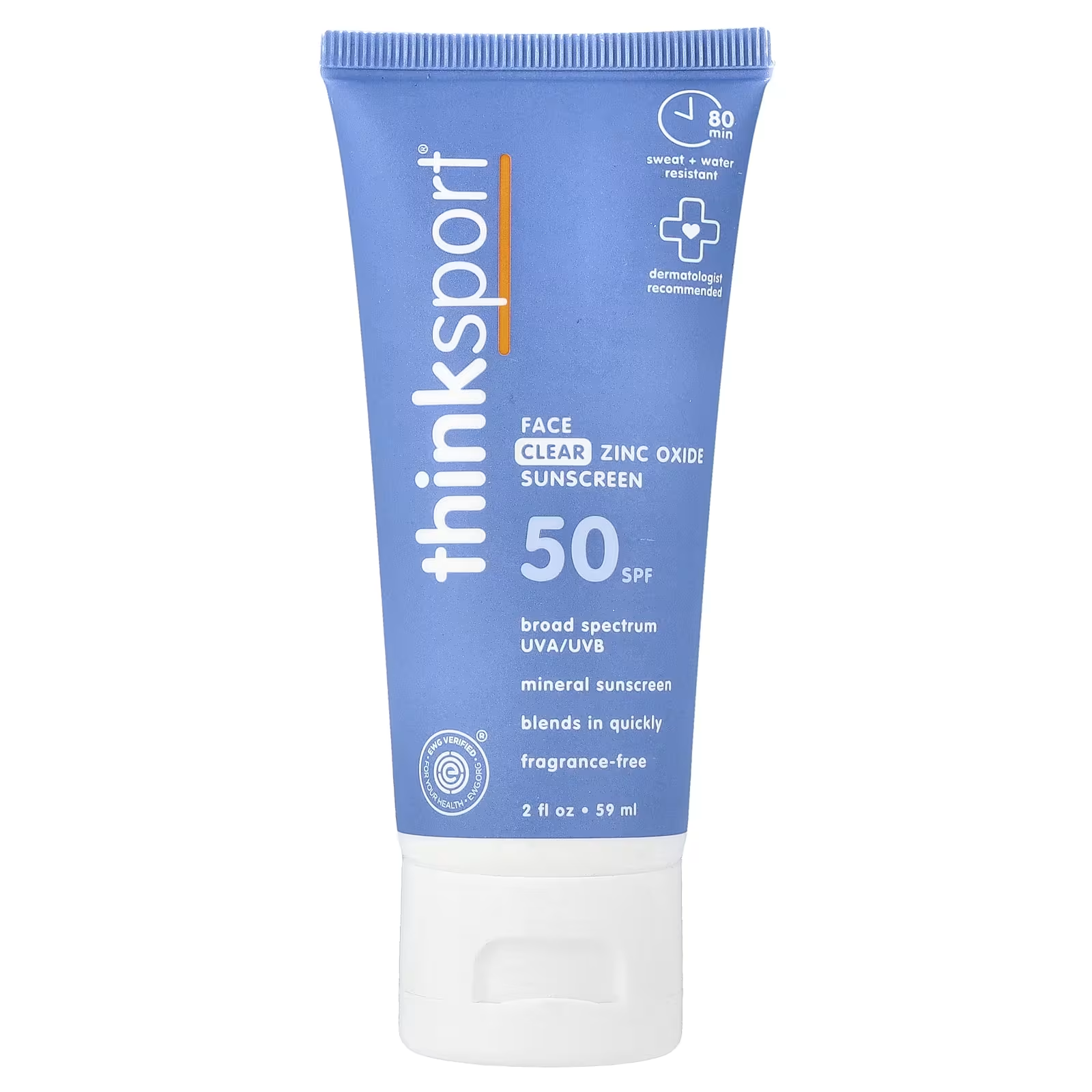 Крем для обличчя сонцезахисний Thinksport Face Clear Zinc Oxide Sunscreen SPF50 без ароматизаторів 59 мл (35672015) Крем для обличчя сонцезахисний Thinksport Face Clear Zinc Oxide Sunscreen SPF50 без ароматизаторів 59 мл (35672015)