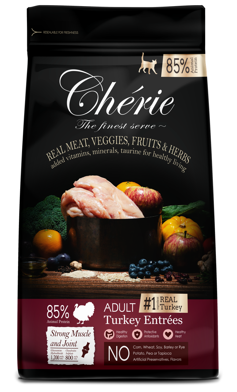 Корм сухой Cherie Dry Food Strong Muscle&Joint Turkey Entrees для кошек с индейкой 2 кг (602184)