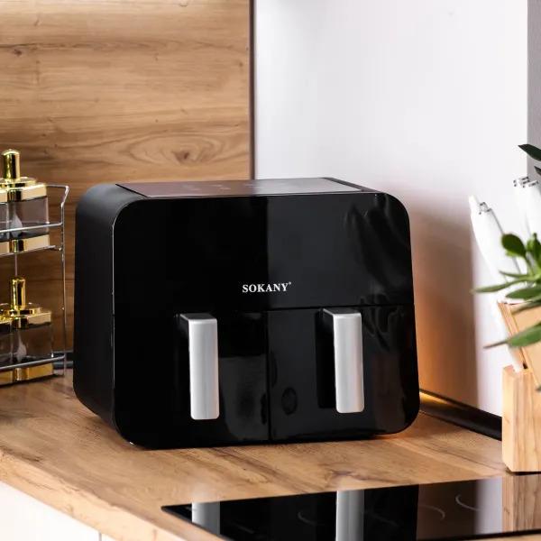 Аэрогриль-фритюрница Sokany SK-10005 двойной сенсорный 10 л 2400 Вт (SK10005)