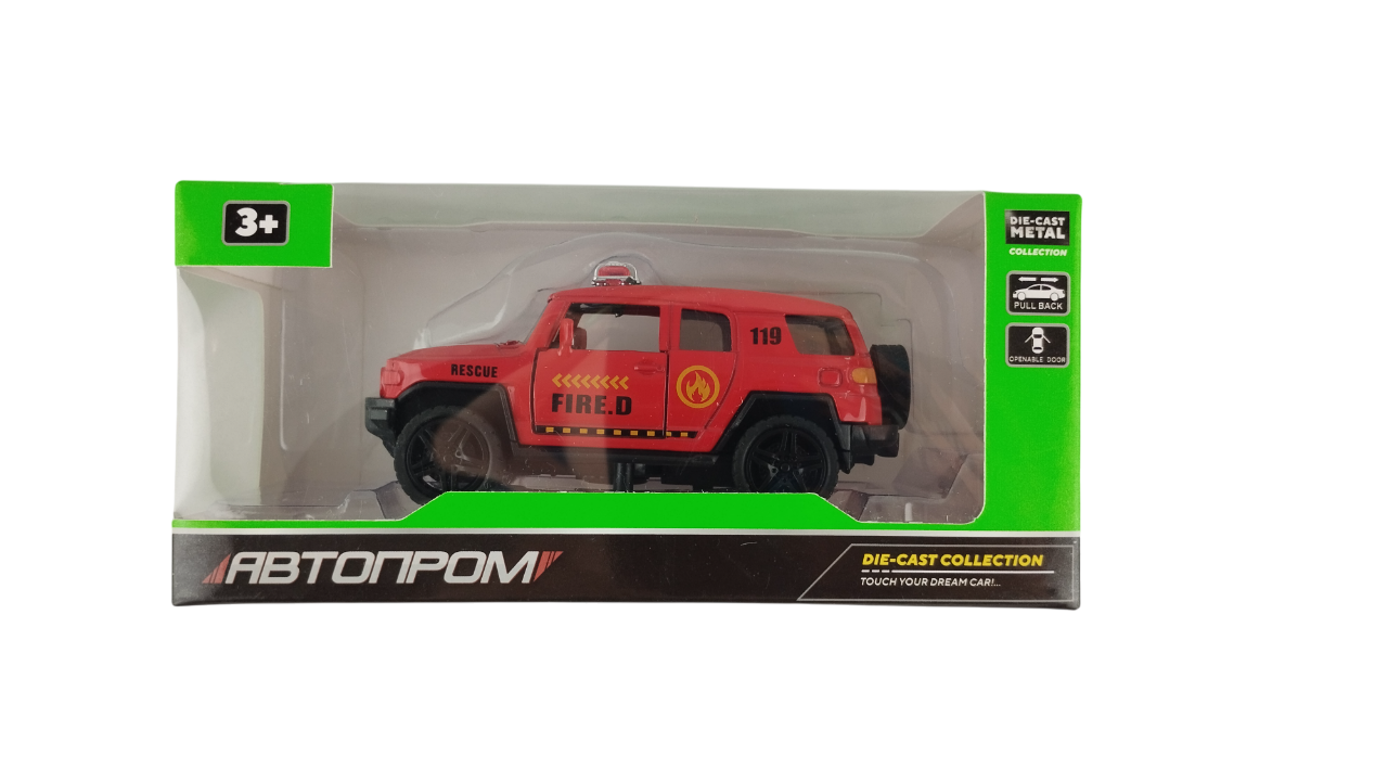 Машинка автопром Toyota FJ пожарная инерционая Красный (000088) Машинка автопром Toyota FJ пожарная инерционая Красный (000088)