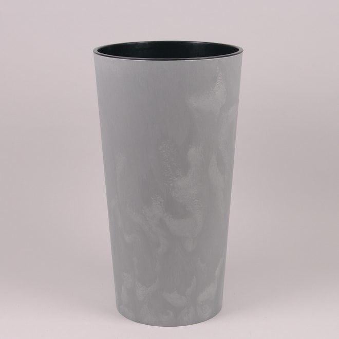 Горшок пластмассовый Flora LILIA ECO recycled с вкладом 40 см Серый (79641)
