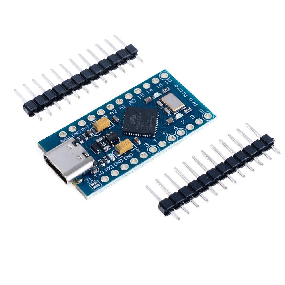 Плата разработки ATmega32U4 Pro Micro 5V/16MHz Type-C совместима с Arduino Leonardo/Pro Mini/STM (00-00028263)