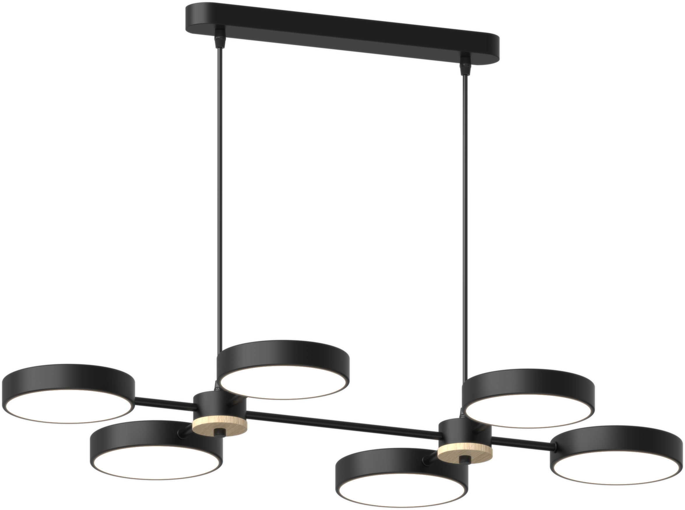 Люстра подвесная светодиодная Sirius B X13284/6 BK+WOOD Черный (000041551)