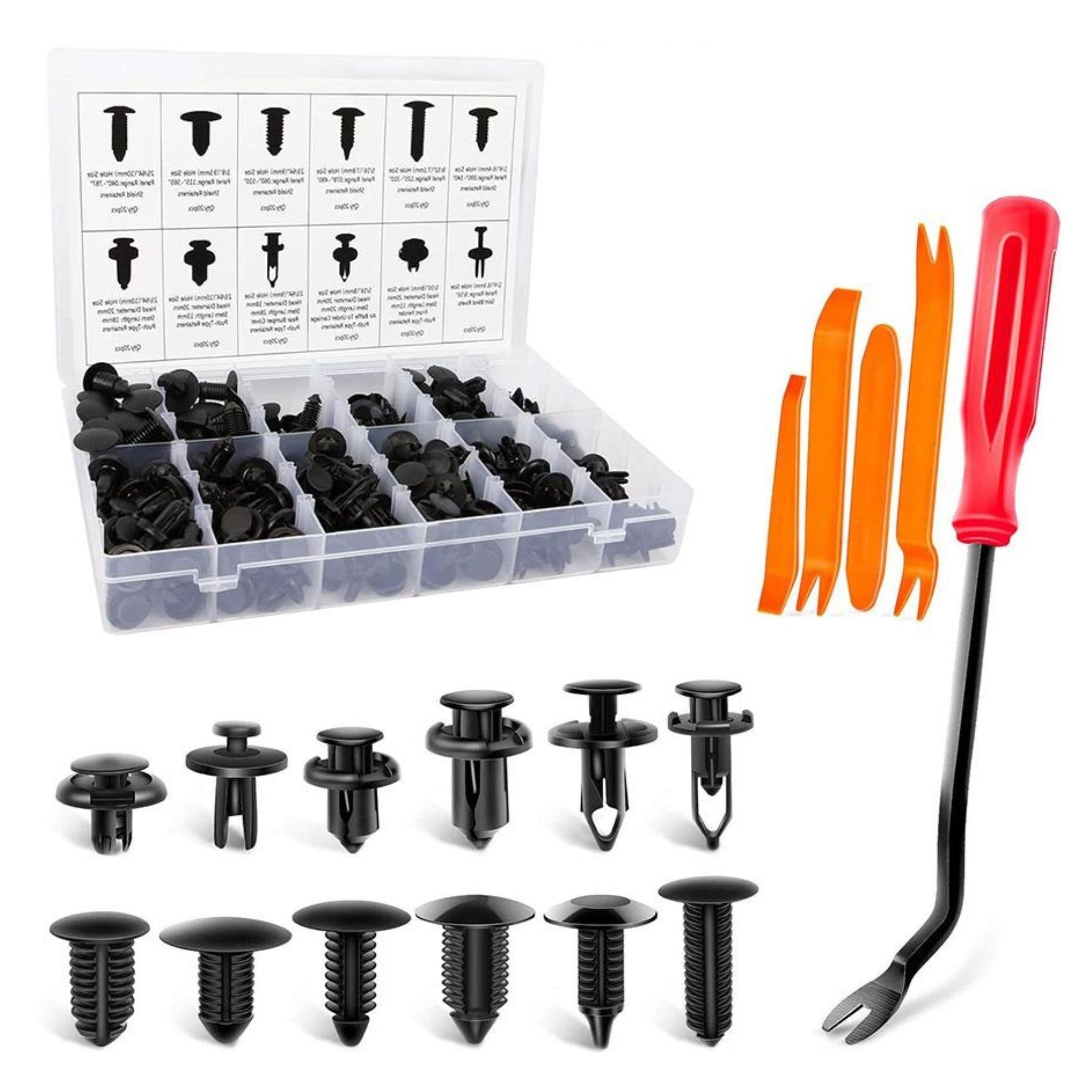 Набор автомобильных клипс для фиксации и крепления/ремонта бампера 12 видов 240 шт. (KLPSZN-BLK-1283)