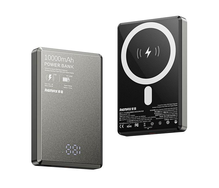 Повербанк Remax RPP-109 10000mAh 20W Metal MagSafe Power Bank Grey (101180) - фото 3 Повербанк Remax RPP-109 10000mAh 20W Metal MagSafe Power Bank Grey (101180) - фото 3