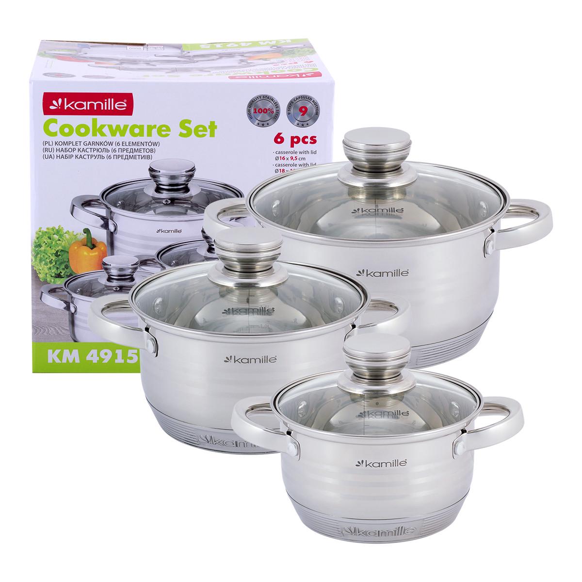 Набор кастрюль Kamille KM-4915 из нержавеющей стали 6 пр. (1796936499)