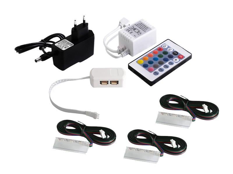 Комплект светодиодных клипс пластиковых LEDUA для подсветки стеклянных полок 3шт 220В RGB (35502582)