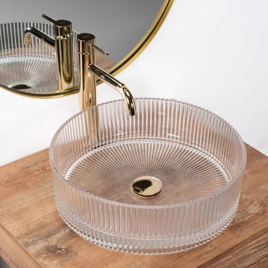 Умывальник Rea Ingrid 40x40 см Transparent (REA-U0278) - фото 3 Умывальник Rea Ingrid 40x40 см Transparent (REA-U0278) - фото 3