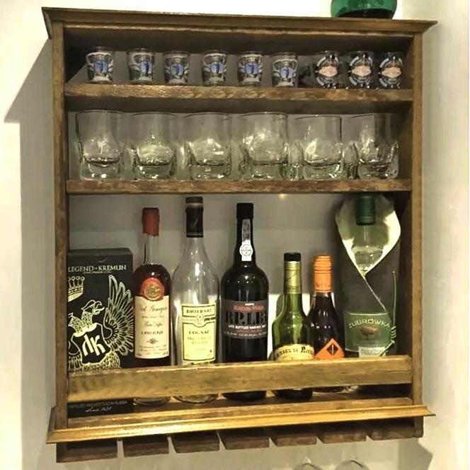 Полка для вина настенная из дерева Ишигами Палисандр (ПНК-027202)