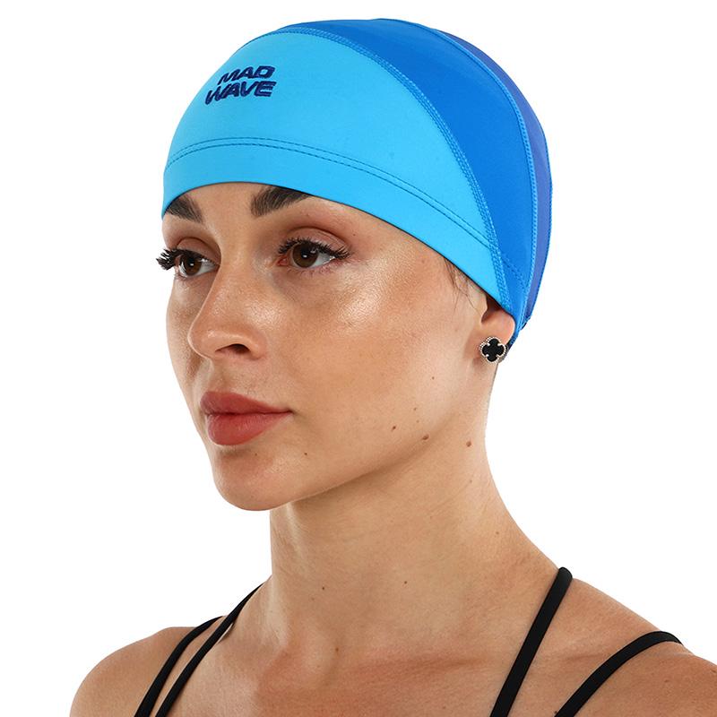 Шапочка для плавания Mad Wave на длинные волосы юниорская Long Hairs Junior M052102 Синий (60444268) - фото 5