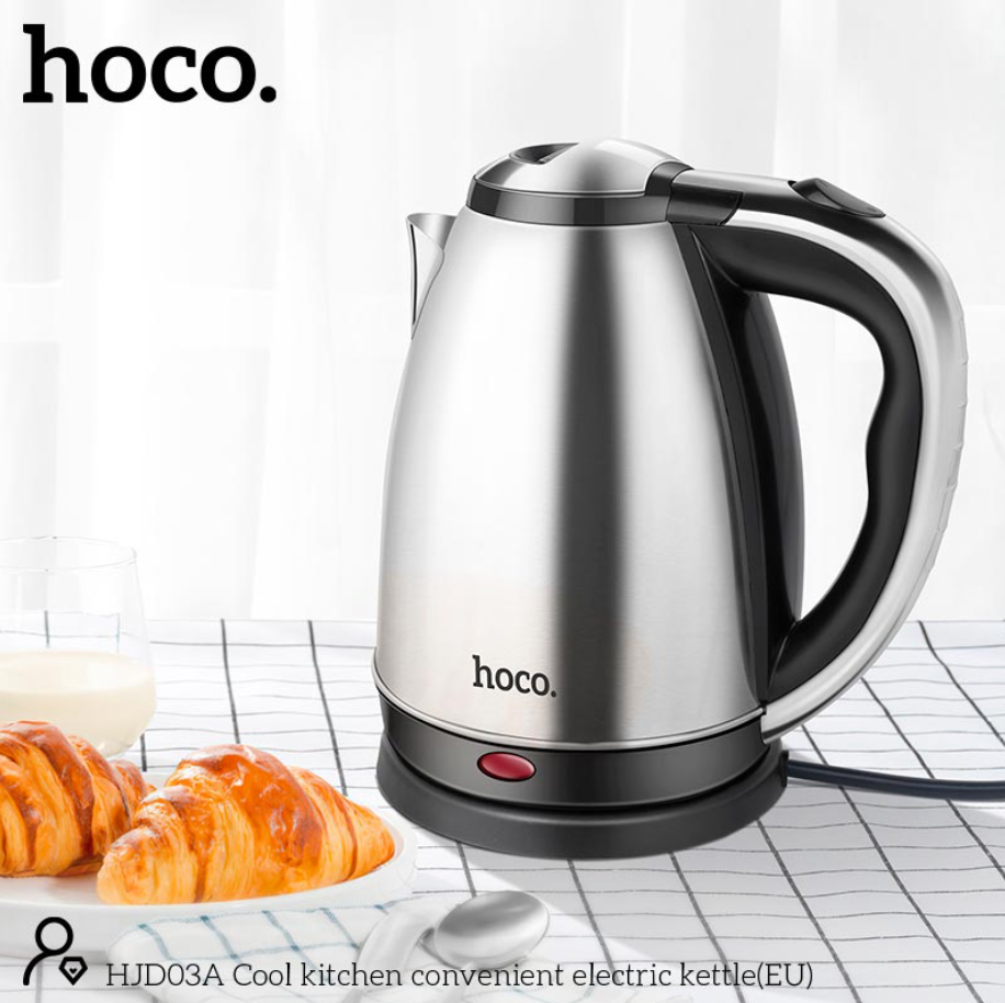 Электрочайник Hoco HJD03A Cool kitchen convenient electric kettle 1,8 л Silver - фото 6