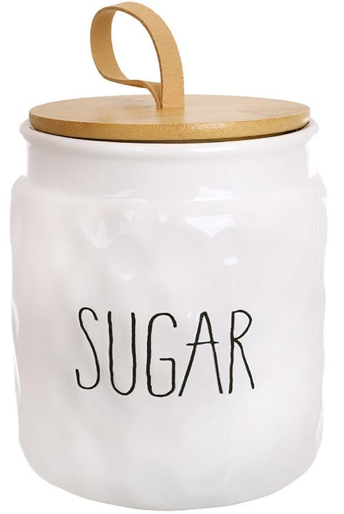 Банка керамическая с бамбуковой крышкой 1 л