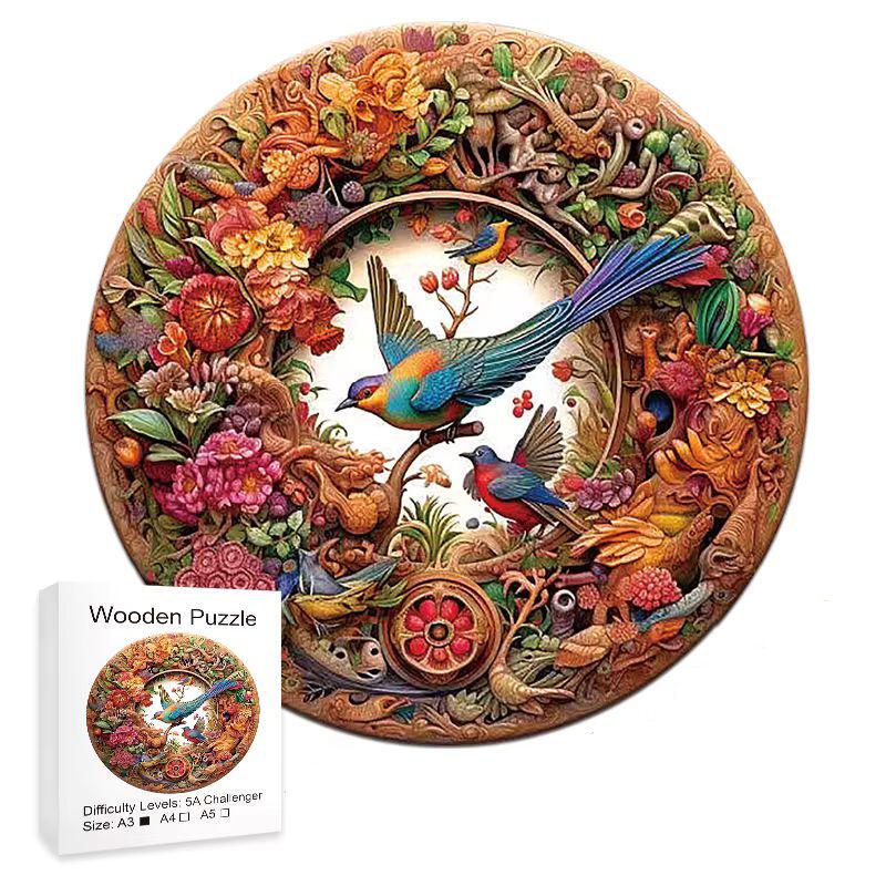 Пазлы деревянные ласточки в гнезде А3 (660)