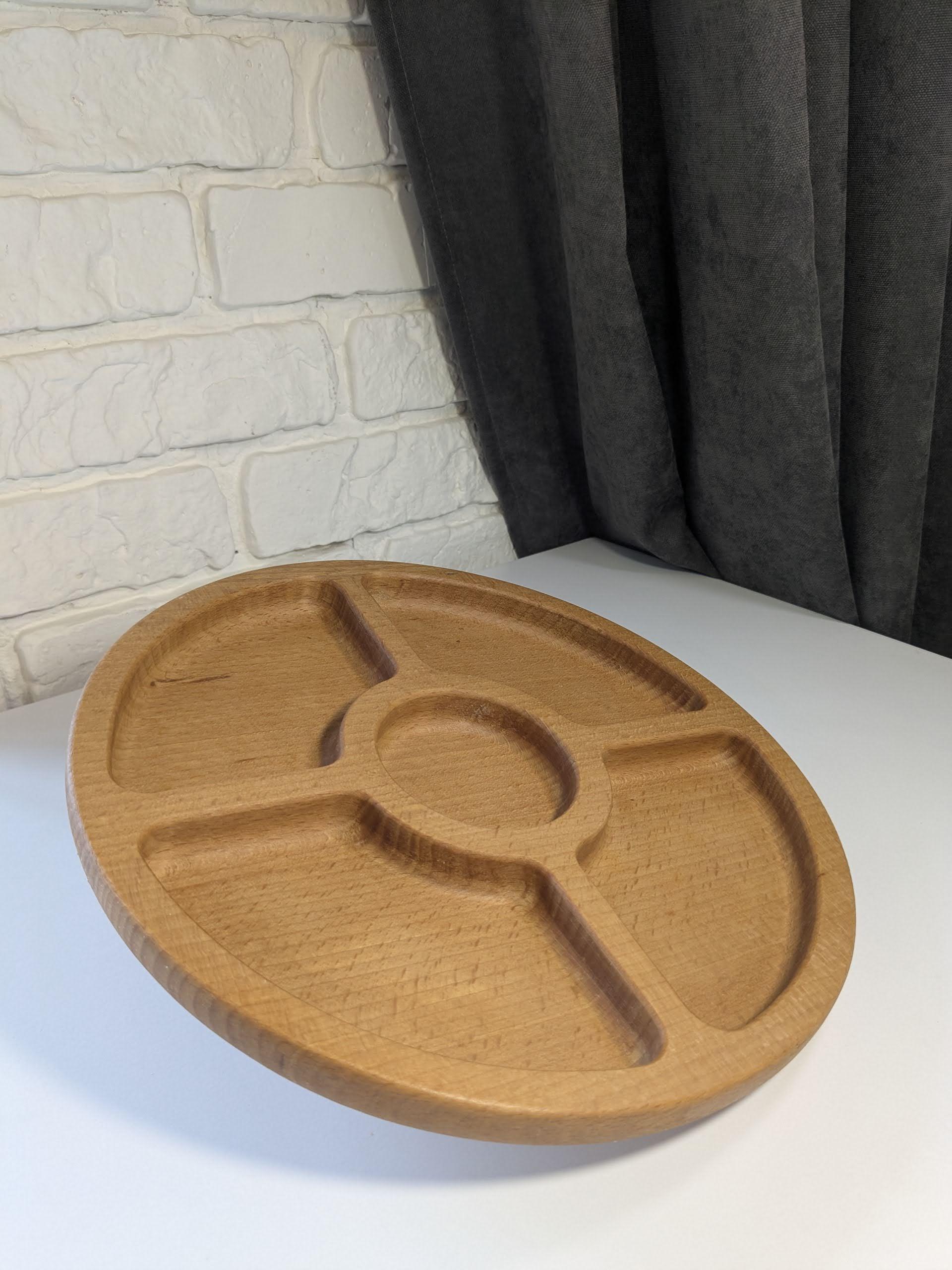 Менажниця кругла дерев’яна з ясеня d 250 мм (SP-001) - фото 5