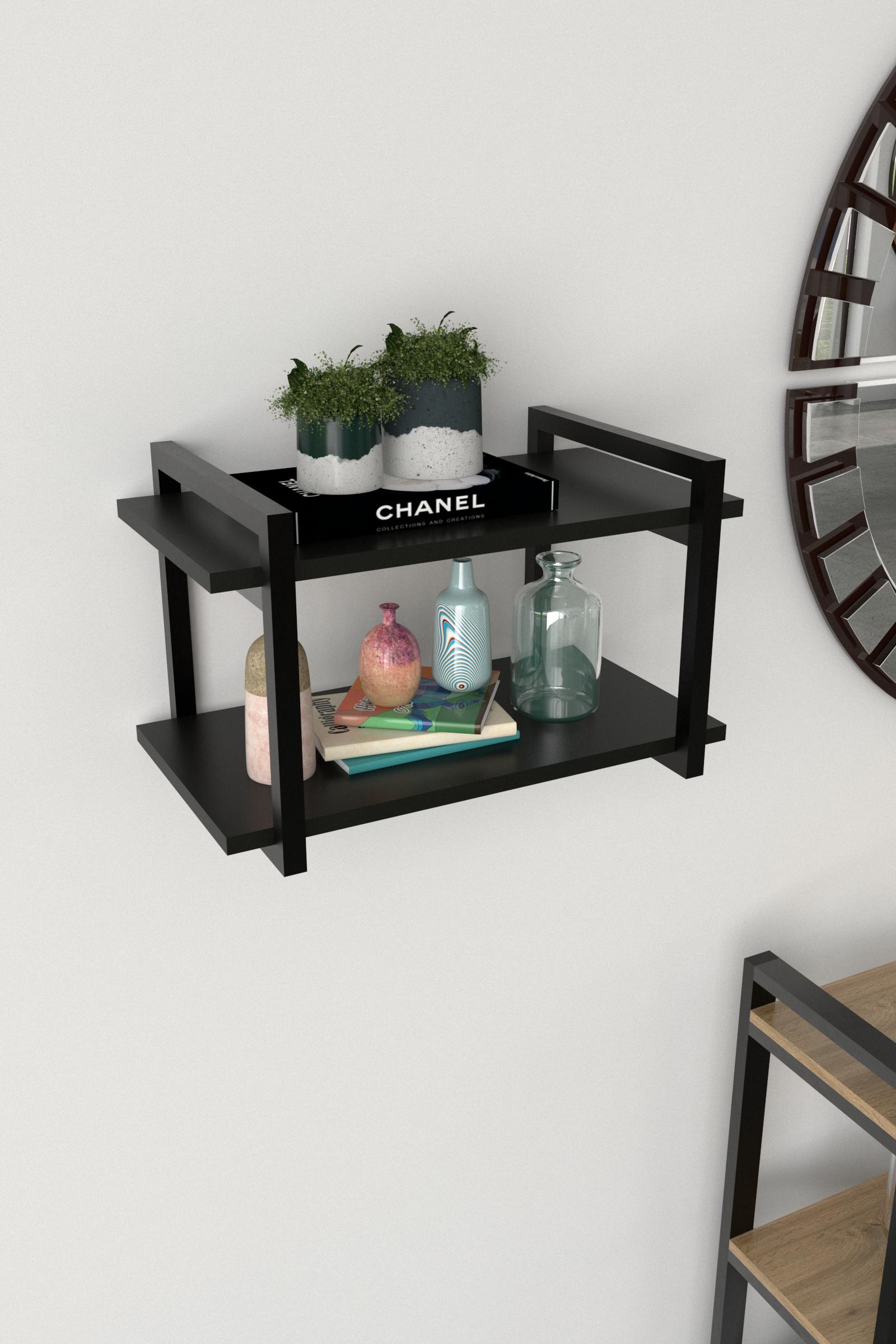 Полка настенная EcoLoft Вайра DSP-1262-5 в стиле черный лофт (30600310) Полка настенная EcoLoft Вайра DSP-1262-5 в стиле черный лофт (30600310)