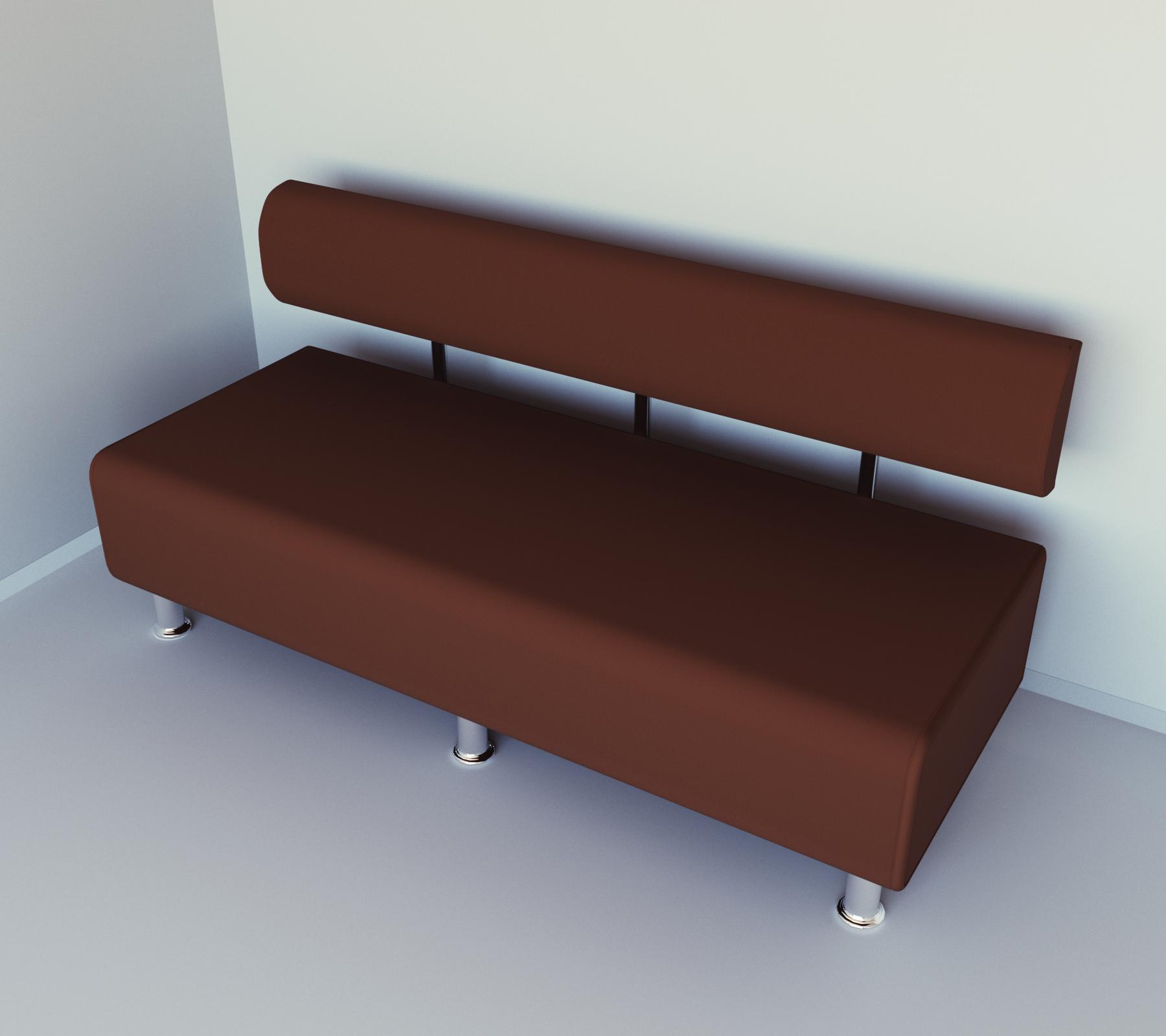 Диван офисный прямой Tobi Sho Ловис-42 без подлокотников 2000x540x750 мм кожзам Ореховый (2213) - фото 3