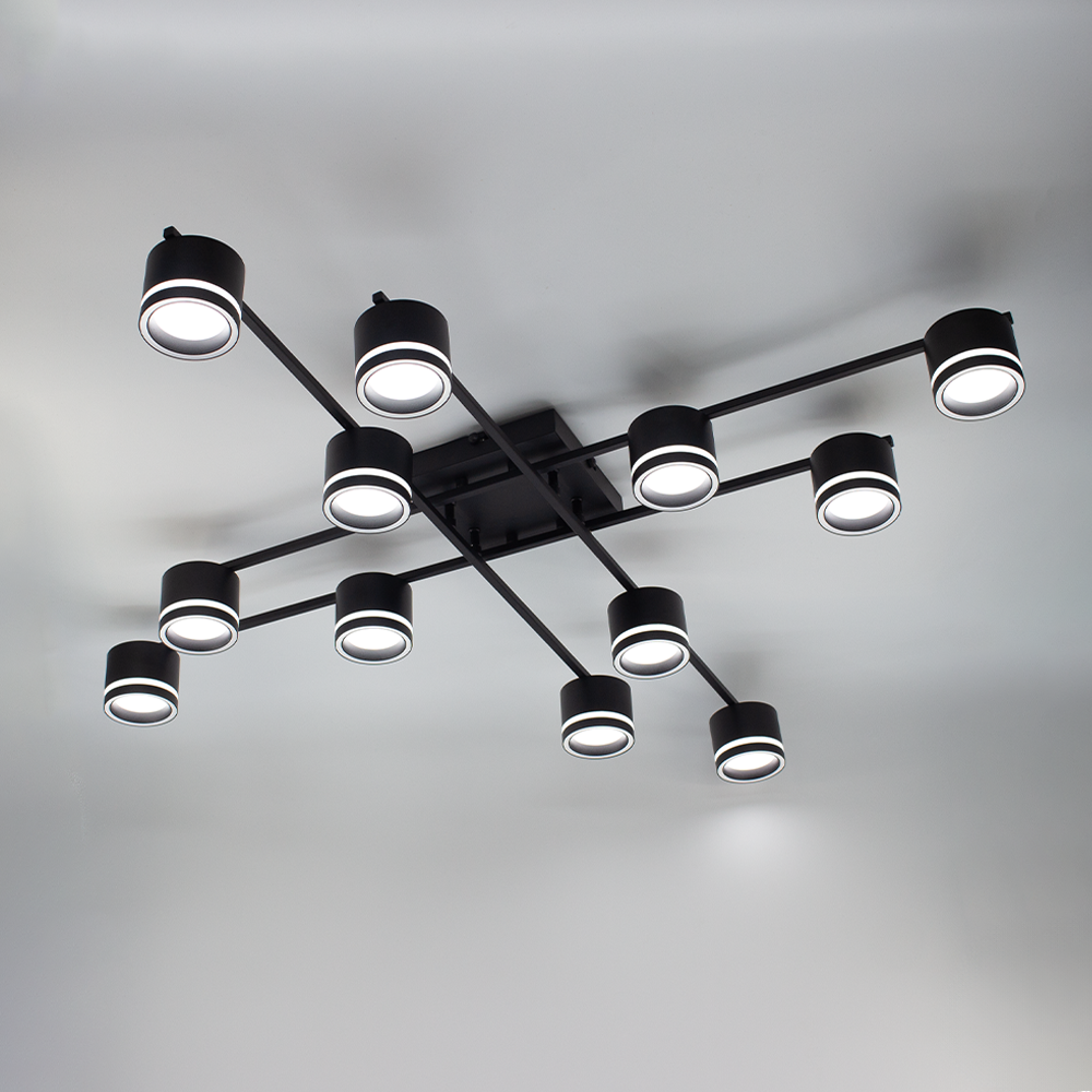 Люстра з 12 лампами ESLLSE GELA GX53 1100x1100x140 мм Чорний (10610)