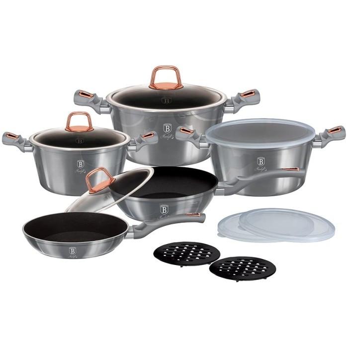 Подарунковий набір каструль з багатошаровим дном 13 шт. Moonlight (7033-BH)