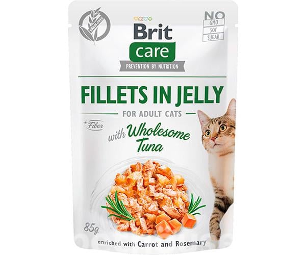 Корм вологий для котів Brit Care Cat Fillets In Jelly з тунцем у желе 85 г (46545)