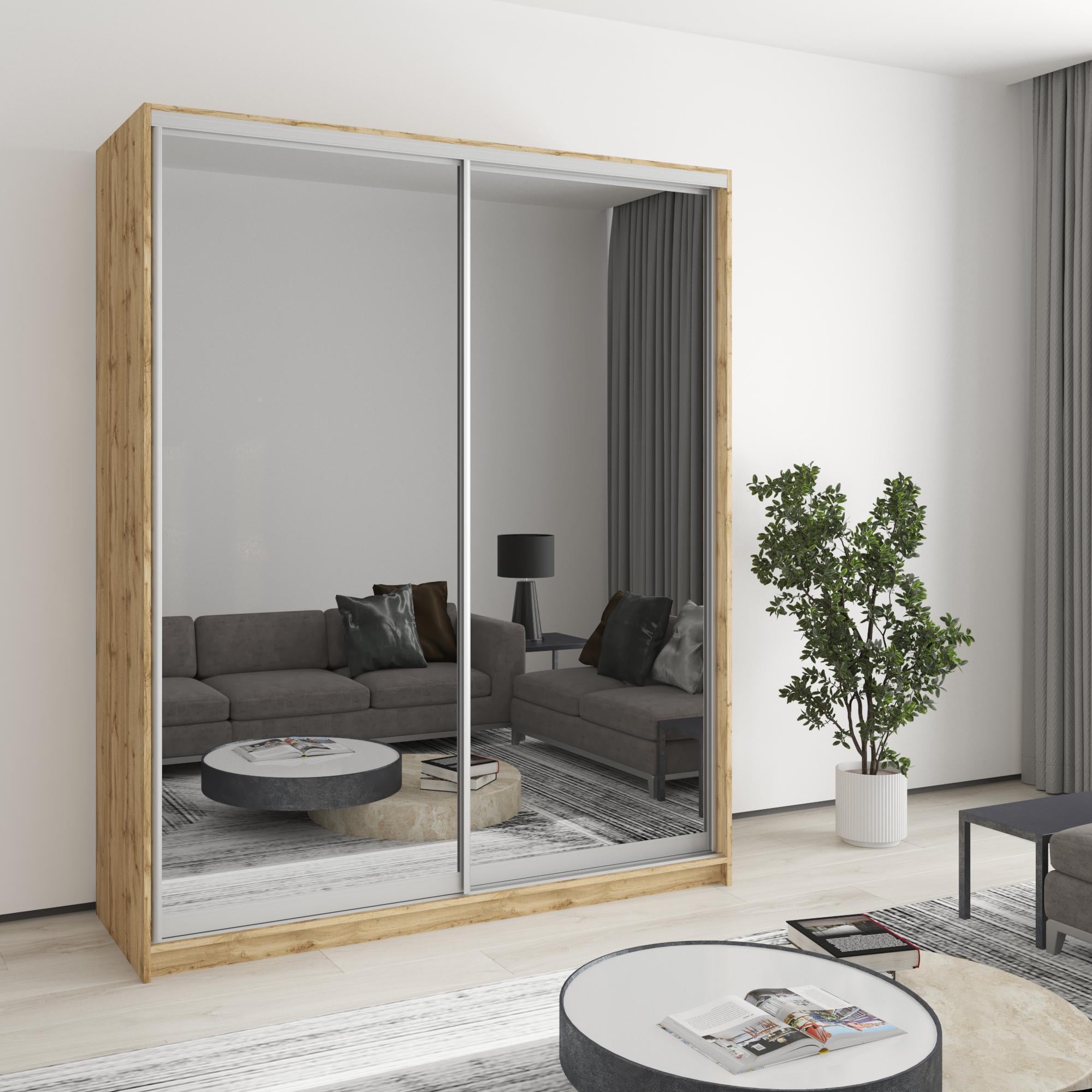 Шкаф-купе двухдверный MebelStar Стандарт AL 2 зеркала 170x60x210 см Дуб тахо (MBS-3493)