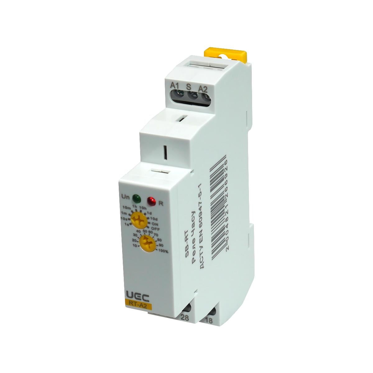 Реле времени UEC RT-A2/A230 16А 230V AC 1 сек-10 дней задержка на включение 2 контакта (SB-RT-A2-AC230V)