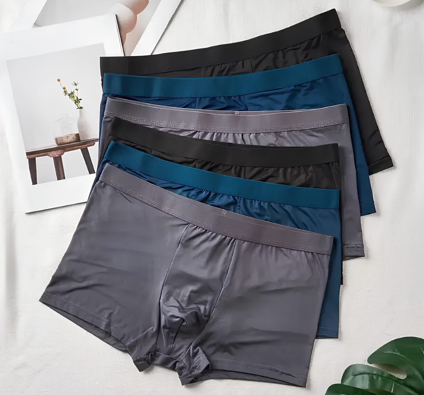 Трусы мужские боксеры из ледяного шелка 6 шт. L