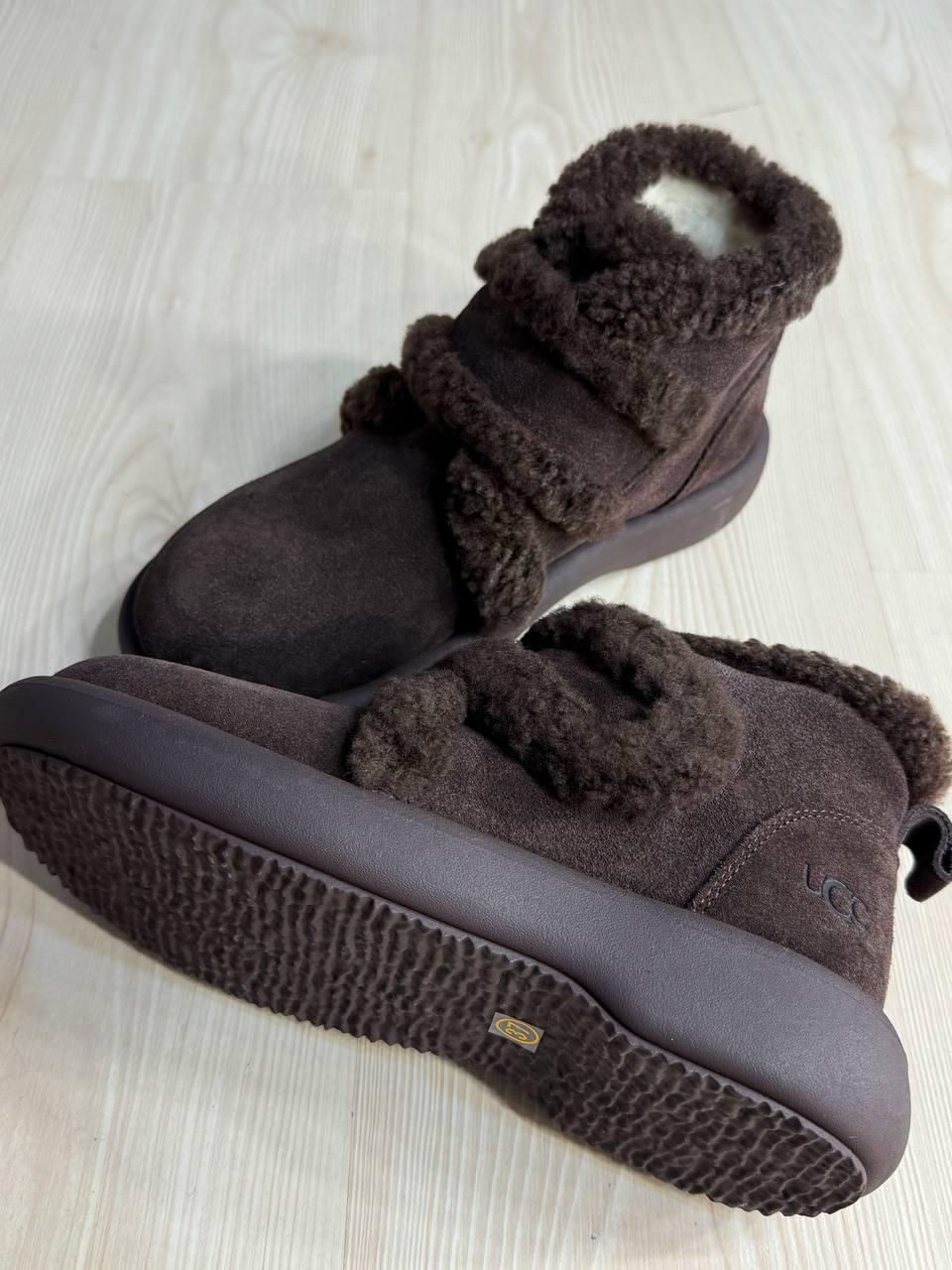 Ботинки женские Hengji 13-6 угги замшевые на меху с опушкой р. 38 Коричневый (5651) - фото 7 Ботинки женские Hengji 13-6 угги замшевые на меху с опушкой р. 38 Коричневый (5651) - фото 7