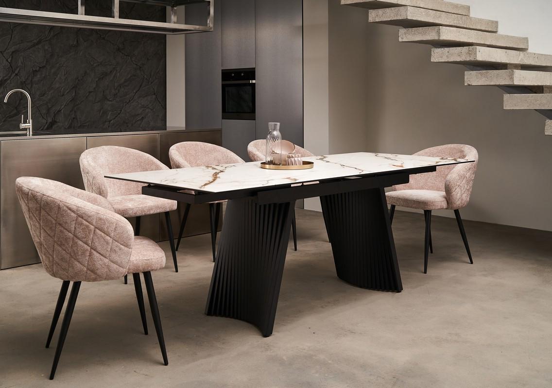 Стол обеденный раздвижной Vetro Mebel Олимпия 1400-2100x900x760 мм Калаката голд/Черный (TМL-985) - фото 7 Стол обеденный раздвижной Vetro Mebel Олимпия 1400-2100x900x760 мм Калаката голд/Черный (TМL-985) - фото 7