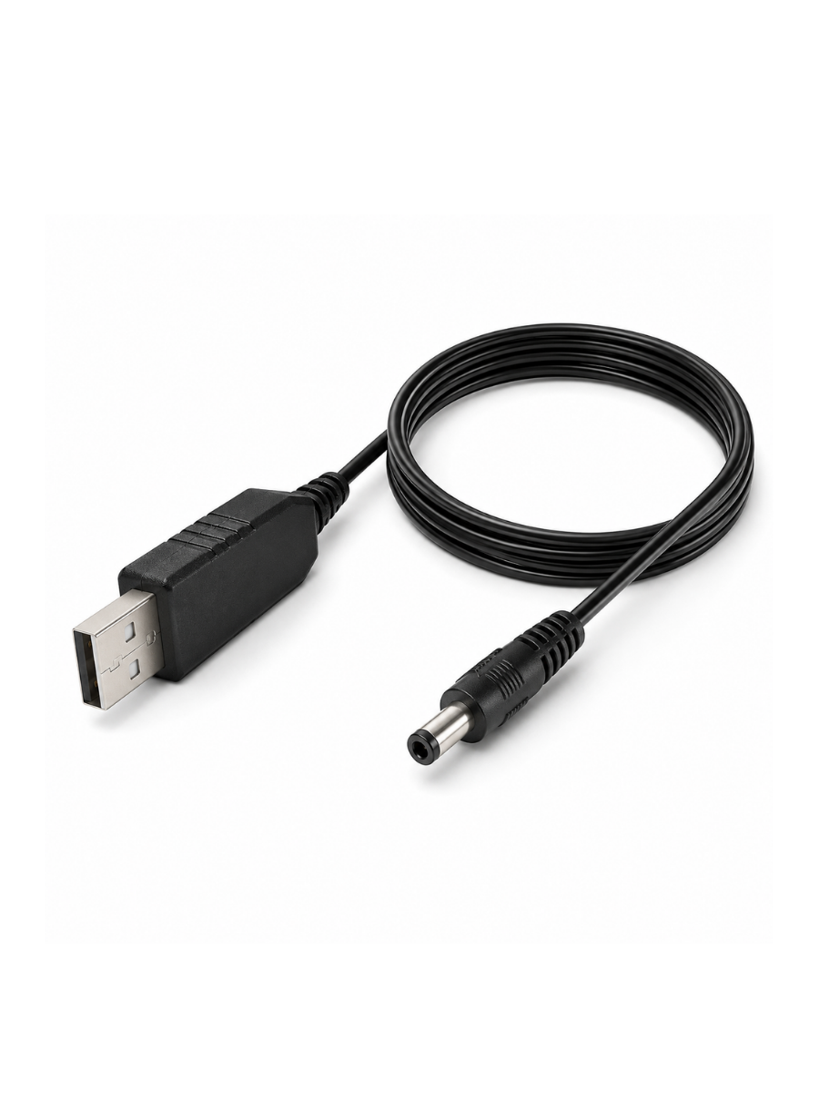 Кабель USB для роутера з перетворювачем напруги 5V-12V USB - DC 5.5X2.1 1A/1M інтернет без світла Чорний (4263594584) Кабель USB для роутера з перетворювачем напруги 5V-12V USB - DC 5.5X2.1 1A/1M інтернет без світла Чорний (4263594584)