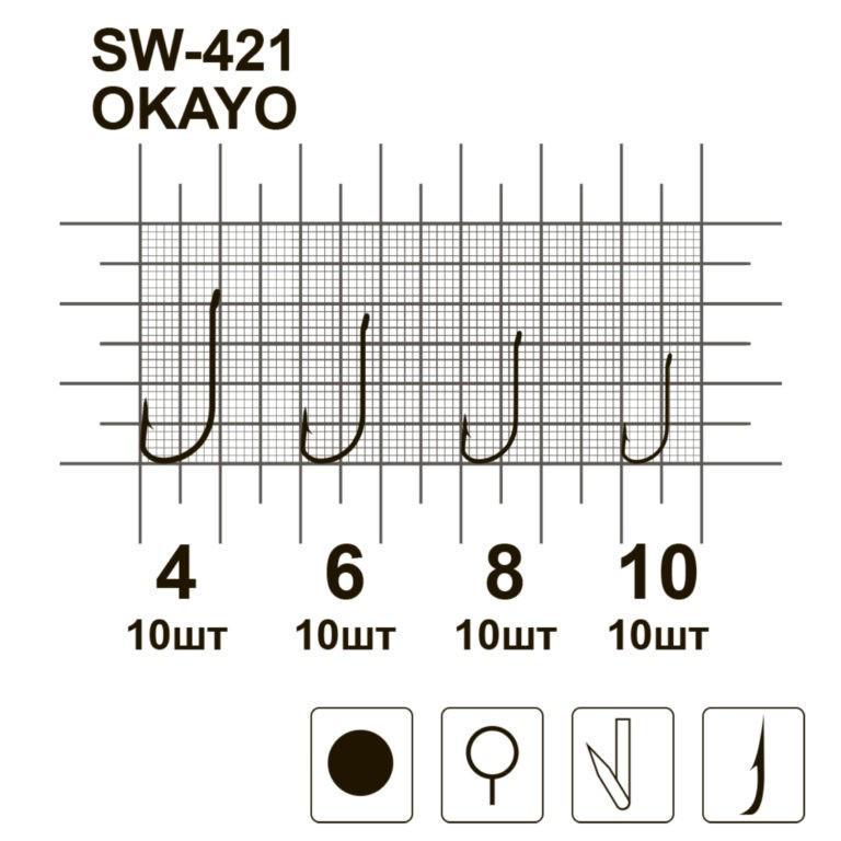 Крючки MiniMax Okayu SW-421 №4 10 шт. - фото 3 Крючки MiniMax Okayu SW-421 №4 10 шт. - фото 3