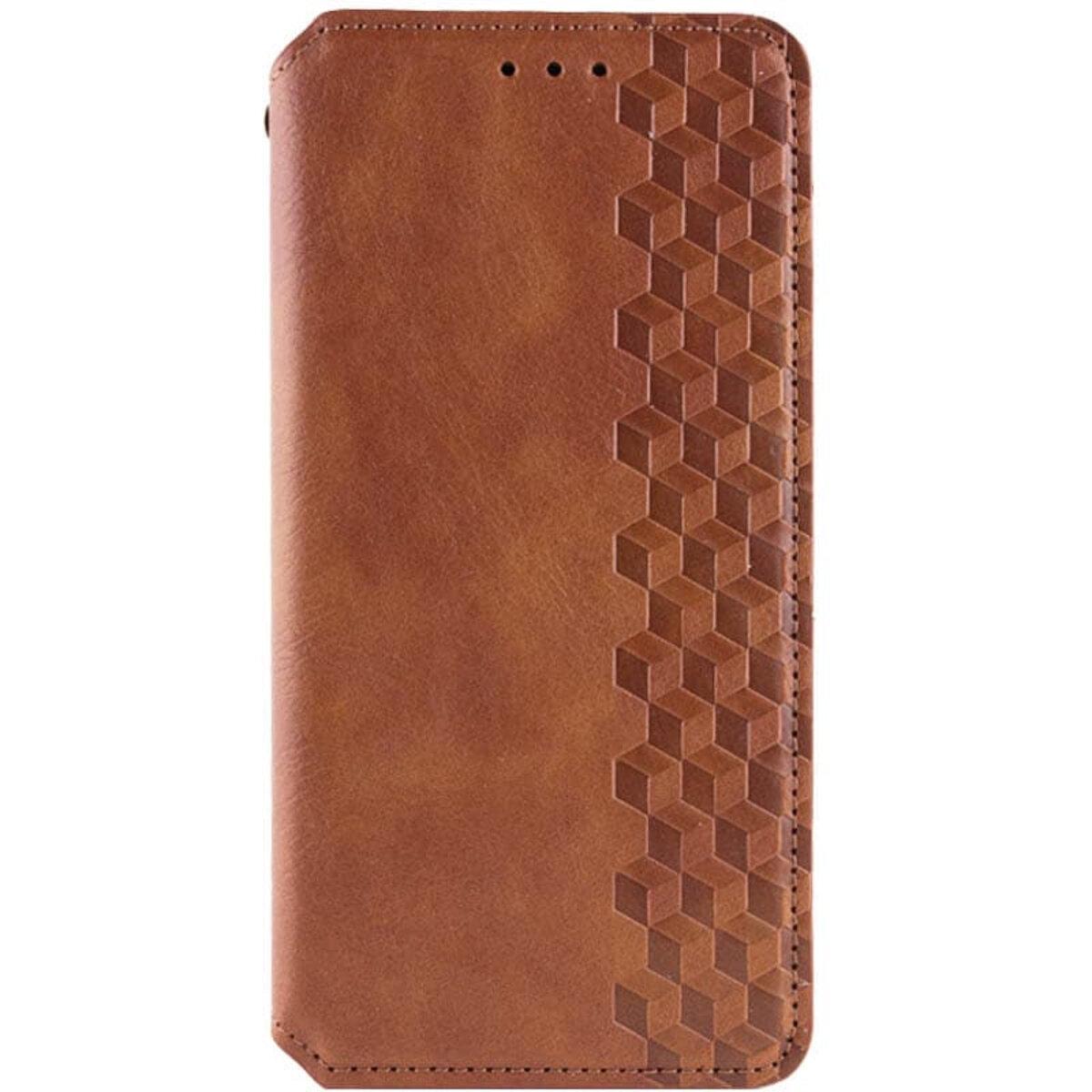 Противоударный Чехол-книжка Rubic Leather для смартфона  Xiaomi Redmi 13C 4G/POCO С65  Brown