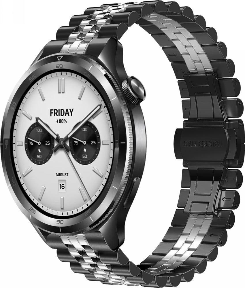 Браслет металлический Stech Line для Xiaomi Watch S4 47 мм Black Silver (40585-03)
