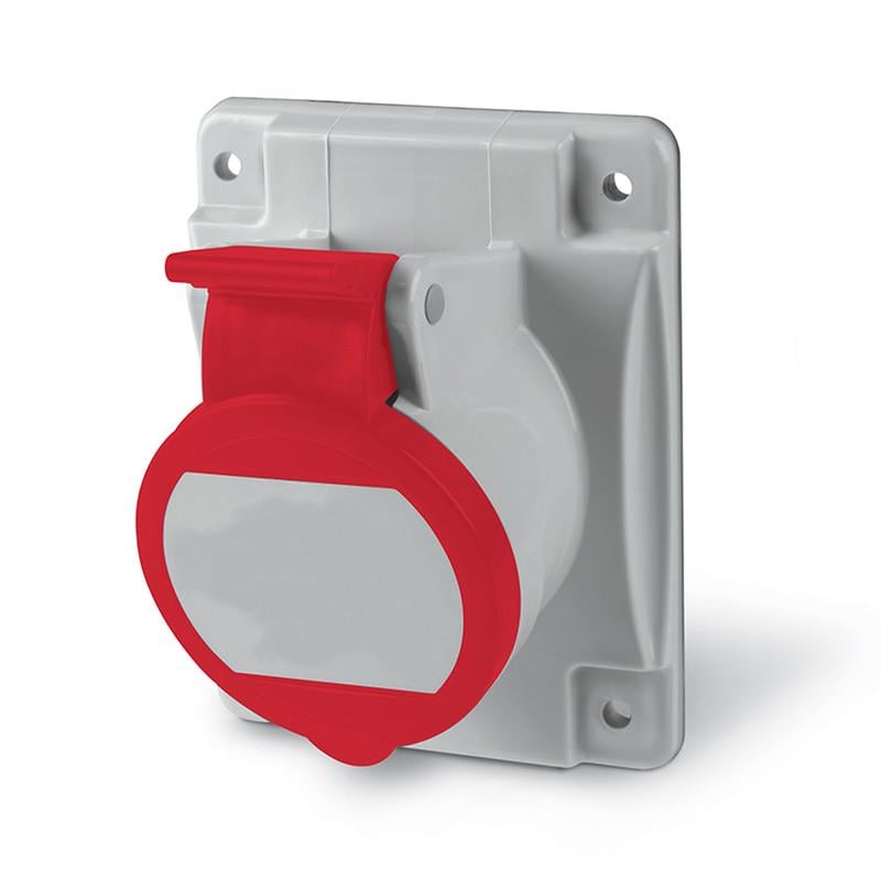 Силовая розетка ДКС Quadro 3P+PE 32А 400 В встроенная IP44 с наклоном 106х84 мм (DIS4133266)