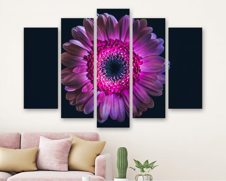 Модульная картина на холсте KIL Art Гербера Дейзи из пяти частей 187x119 см (M51_XL_197)