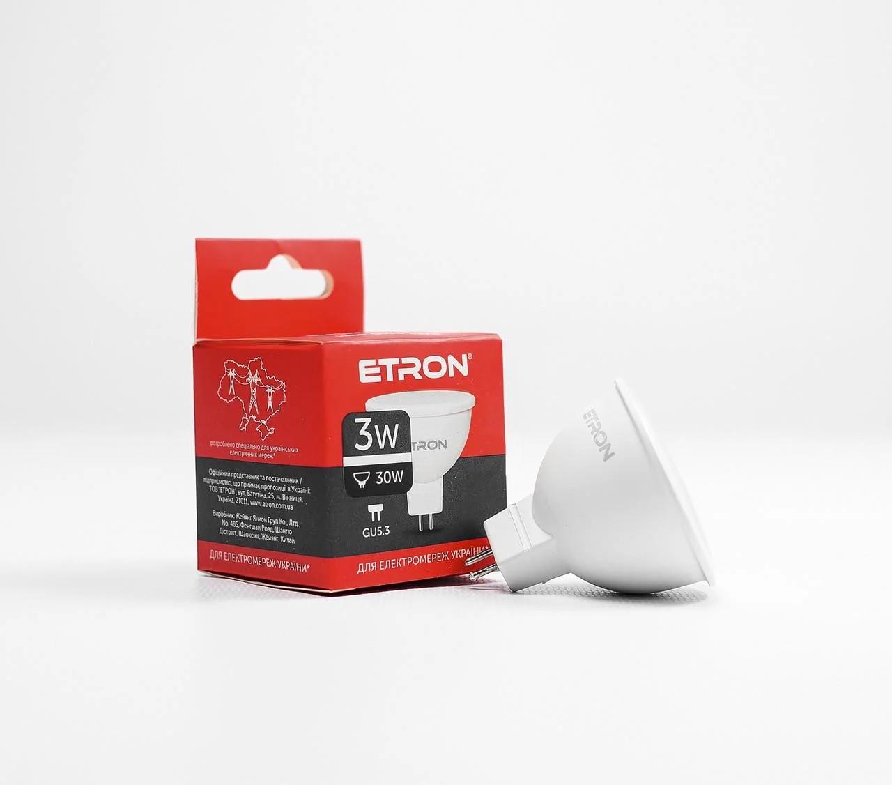 Лампа LED ETRON Light 1-ELP-064 MR16 3W 220V GU5.3 4200K