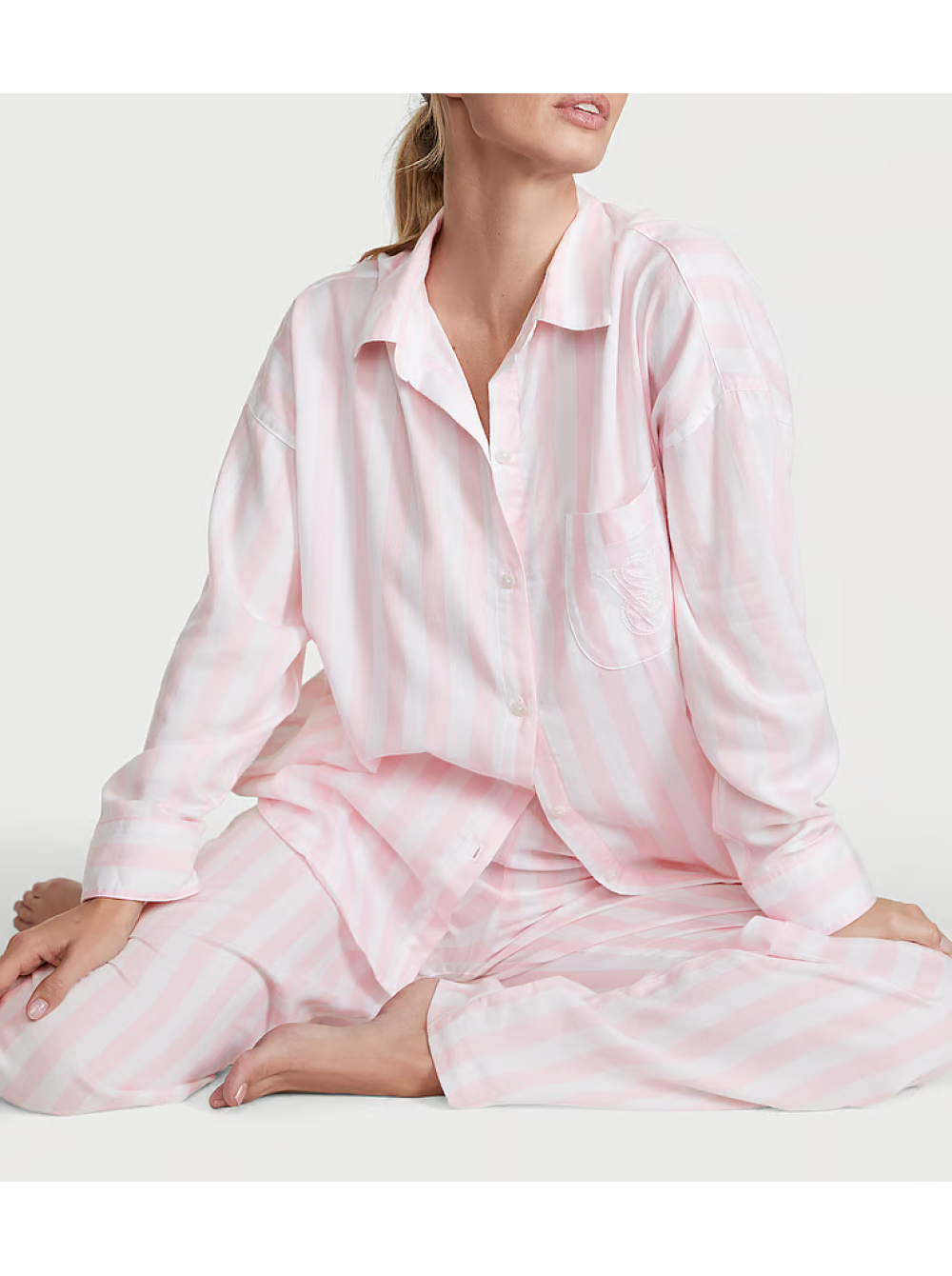 Піжама сорочка/штани бавовна Victoria's Secret Modal-Cotton Long Pajama смужка Set S Рожевий (26748300) Піжама сорочка/штани бавовна Victoria's Secret Modal-Cotton Long Pajama смужка Set S Рожевий (26748300)