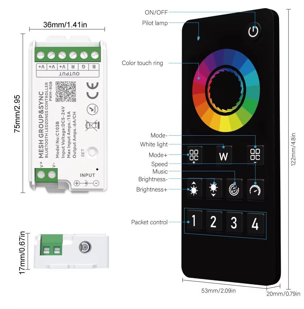 Контролер керування Prolum Max Series HomeLink 4-zone RGB Wi-Fi Tuya 15A (29014717) - фото 9