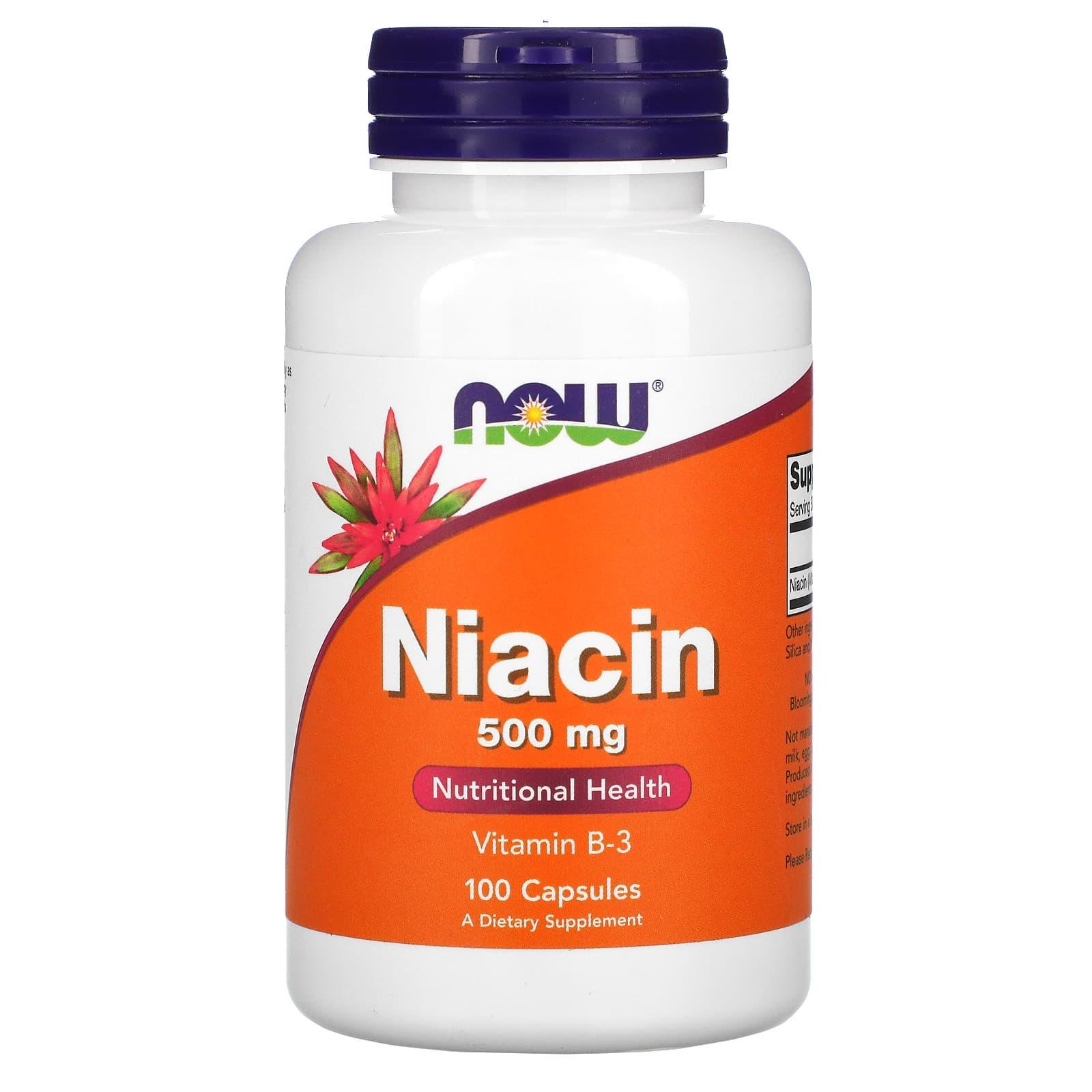 Витамин В3 Now Foods Niacin 500 мг 100 кап. (948)