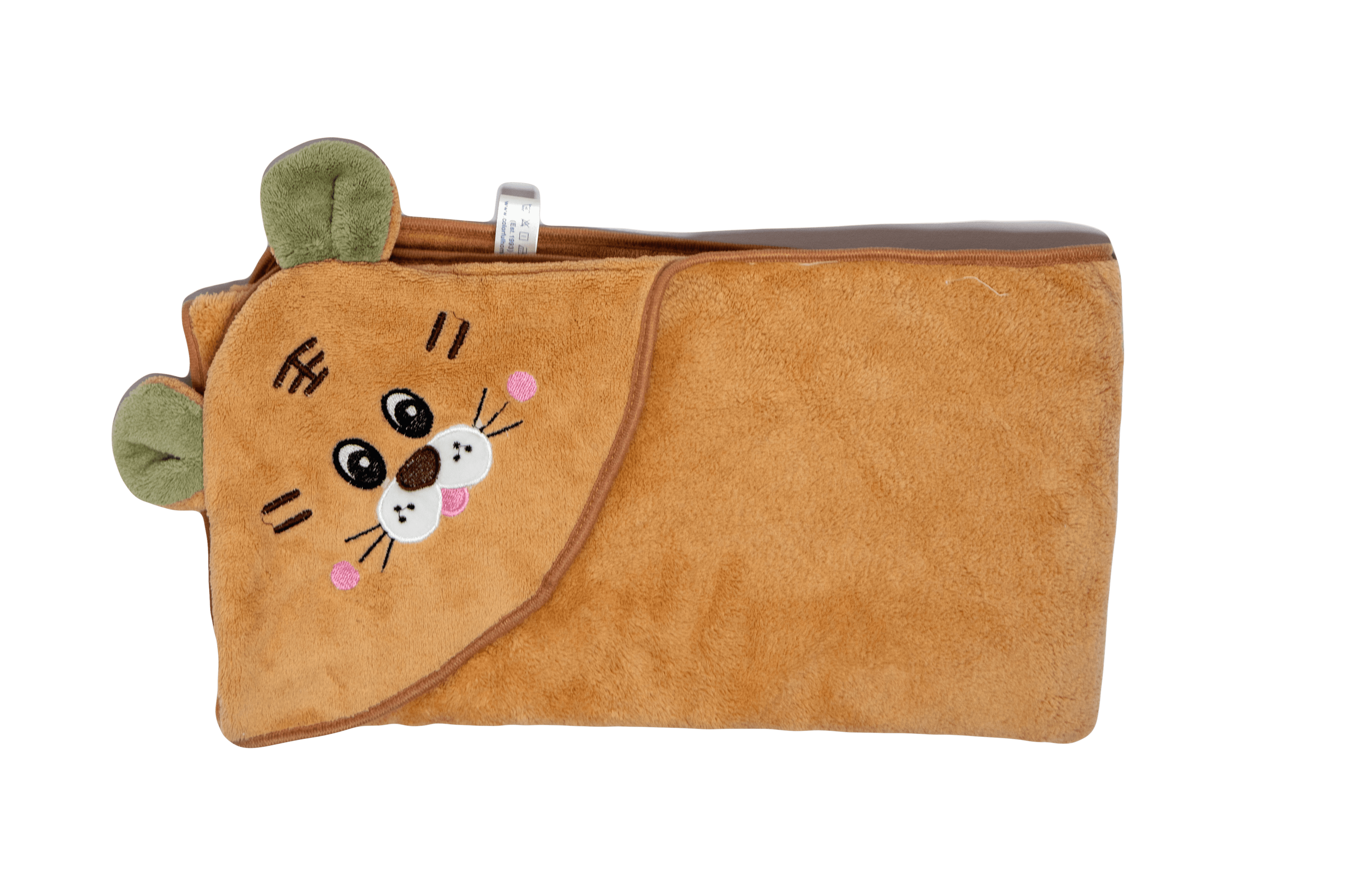 Полотенце-уголок Тигр с капюшоном детское 90х90 см Оранжевый (78769586)