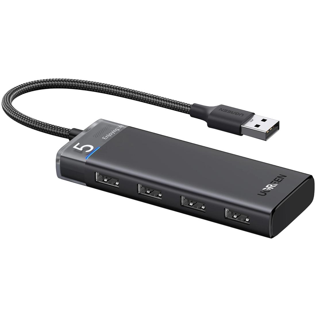 USB-хаб UGREEN CM219 USB 3.0 to 4хUSB 3.2 Gen1 10 Gbps Black (15548)