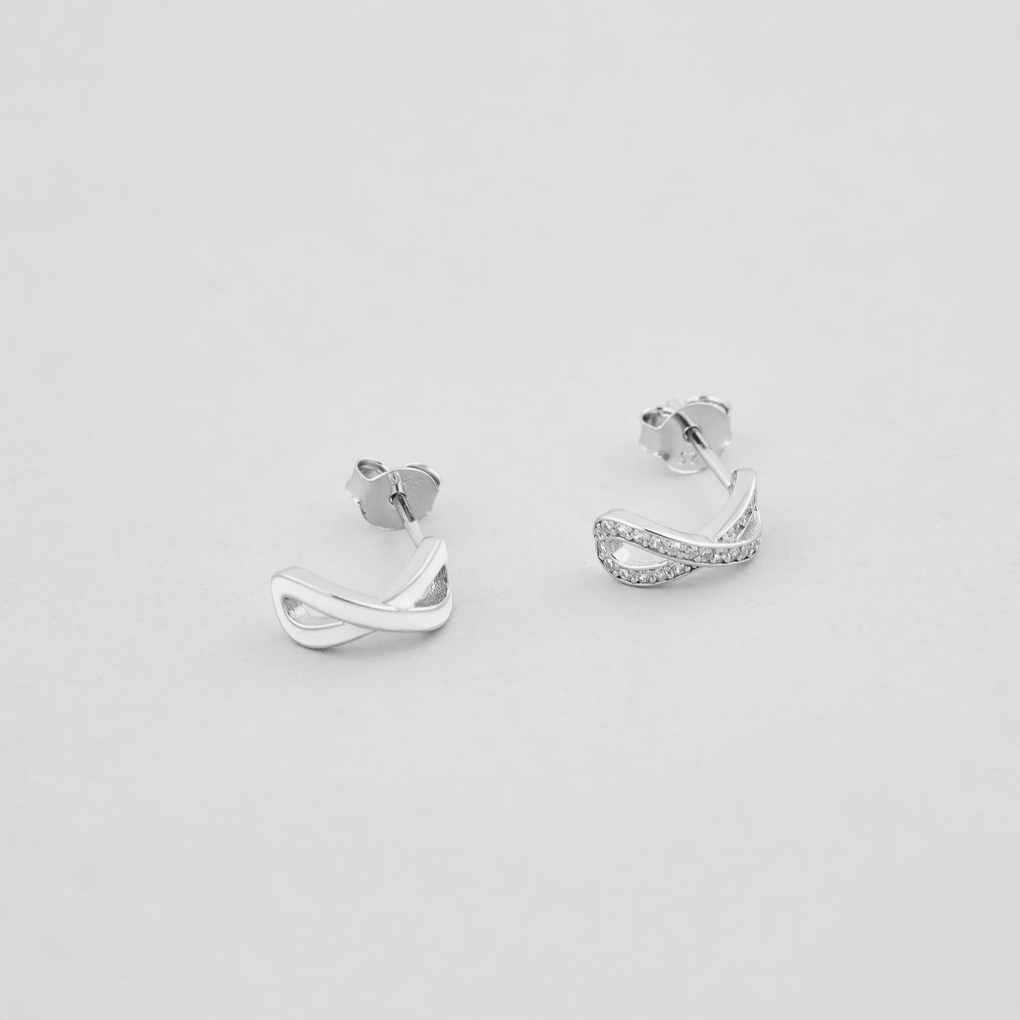 Серебряные серьги Minimal Символ бесконечности (10783)