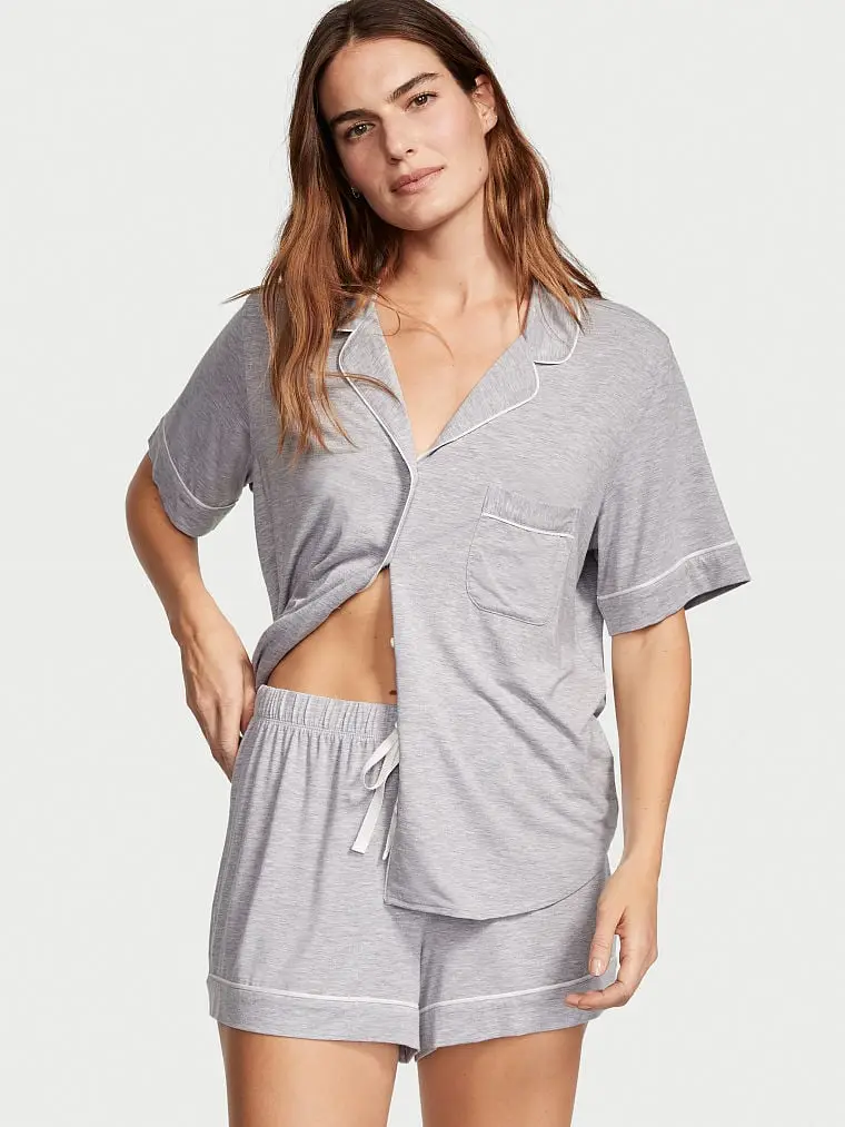 Піжама жіноча Victoria's Secret Modal Short Pajama Set модал XL Сірий (20645512)