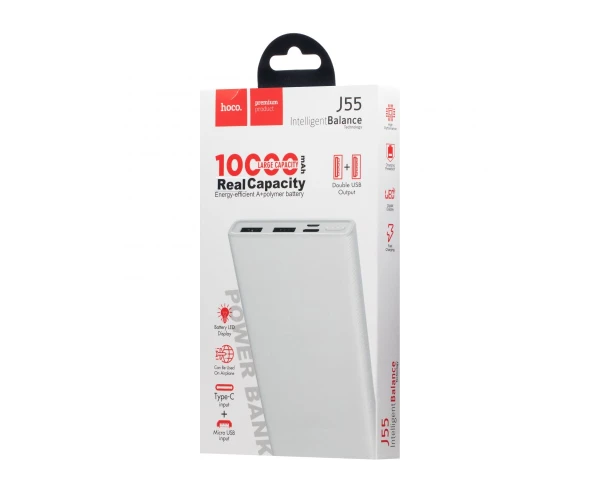 Батарея портативная Hoco J55 Neoteric Mobile 10000 mAh White - фото 2 Батарея портативная Hoco J55 Neoteric Mobile 10000 mAh White - фото 2