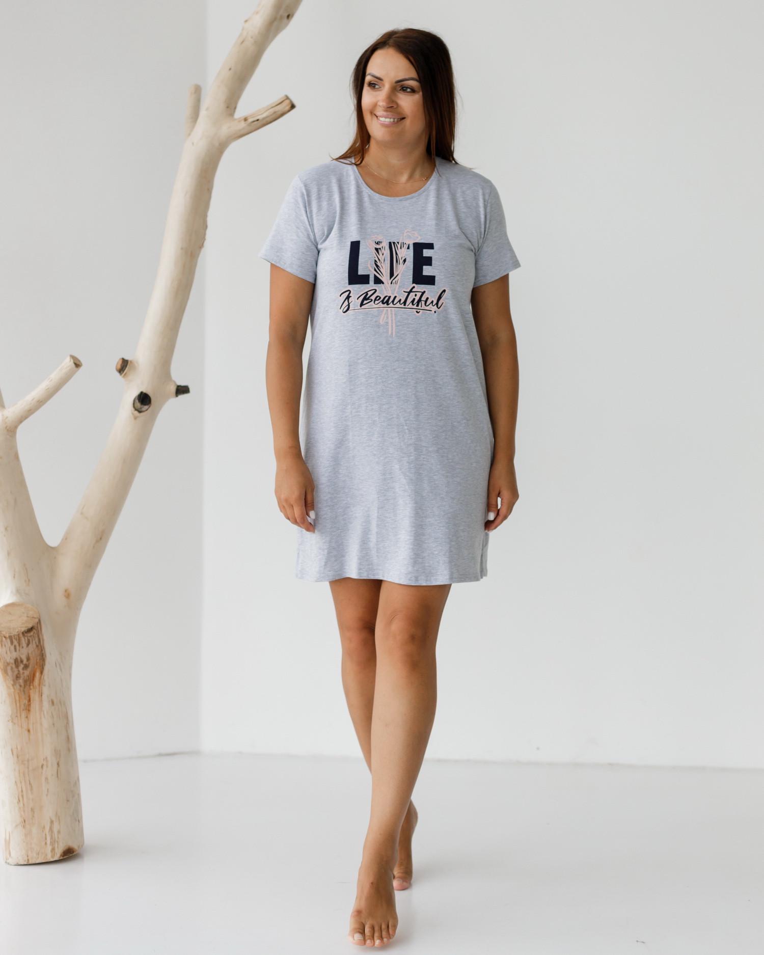 Сорочка ночная Fashions LIFE 3XL Светло-серый (84277-ни) Сорочка ночная Fashions LIFE 3XL Светло-серый (84277-ни)